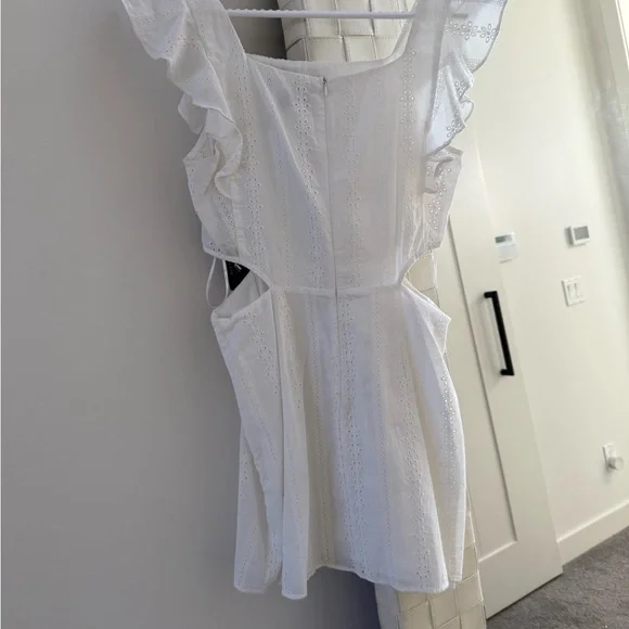 White Eyelet Ruffle Dress - Picture 1 of 4